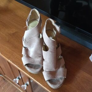 Naturalizer Tan Suede Open-Toe Sandals